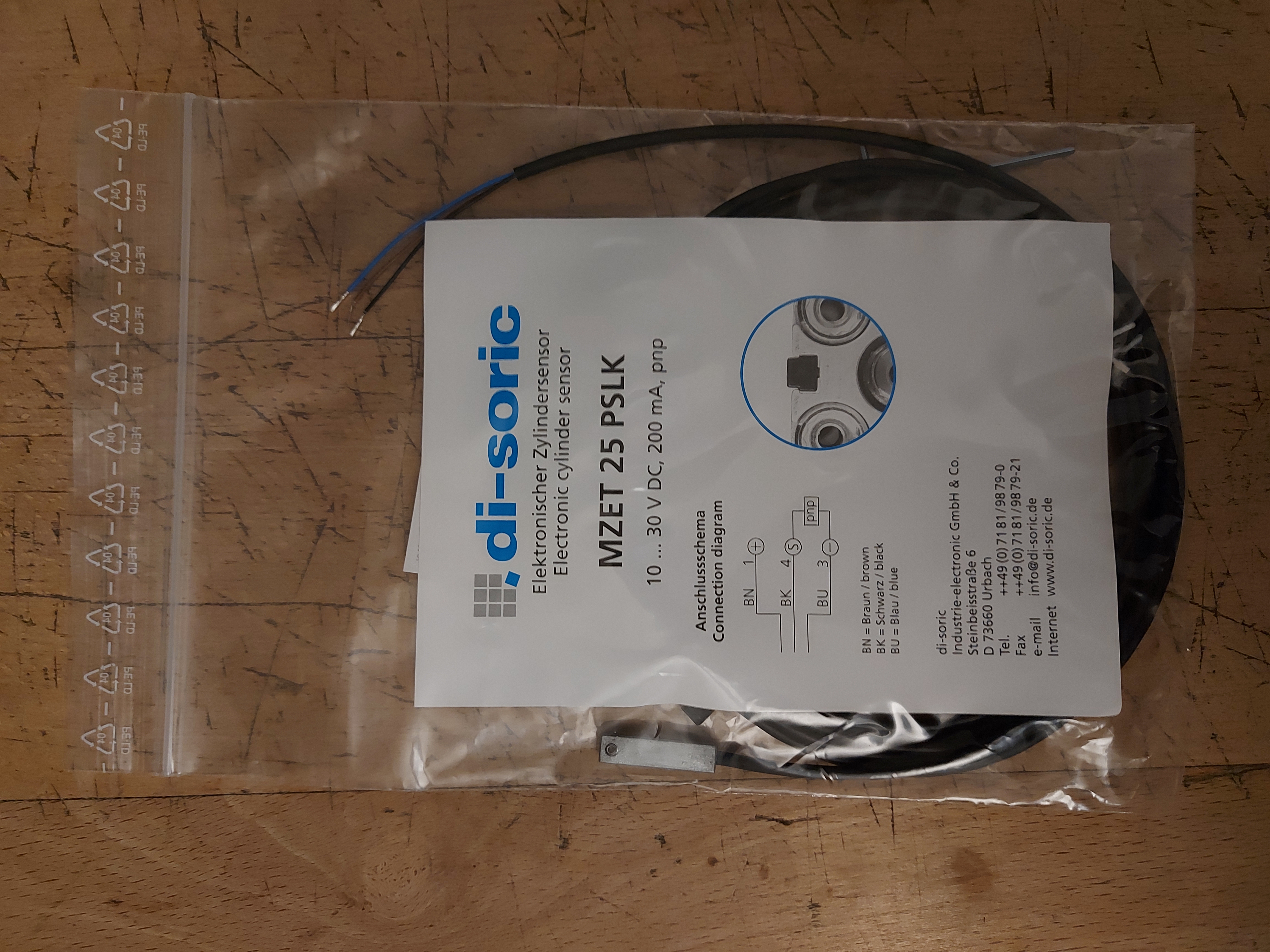 di - soric elektronischer Zylindersensor MZET 25 PLSK